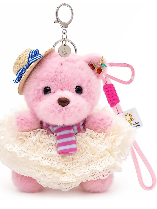 The Unbranded Brand Accessories - Plush pink bear bag charm keychain new in box